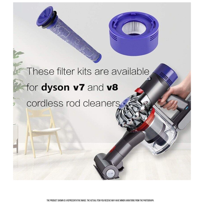 ﻿Brand New Replacement Filter Set for all Dyson V7 & V8 Vacuum Cleaner | Pre-Filter + HEPA Post-Filter Set