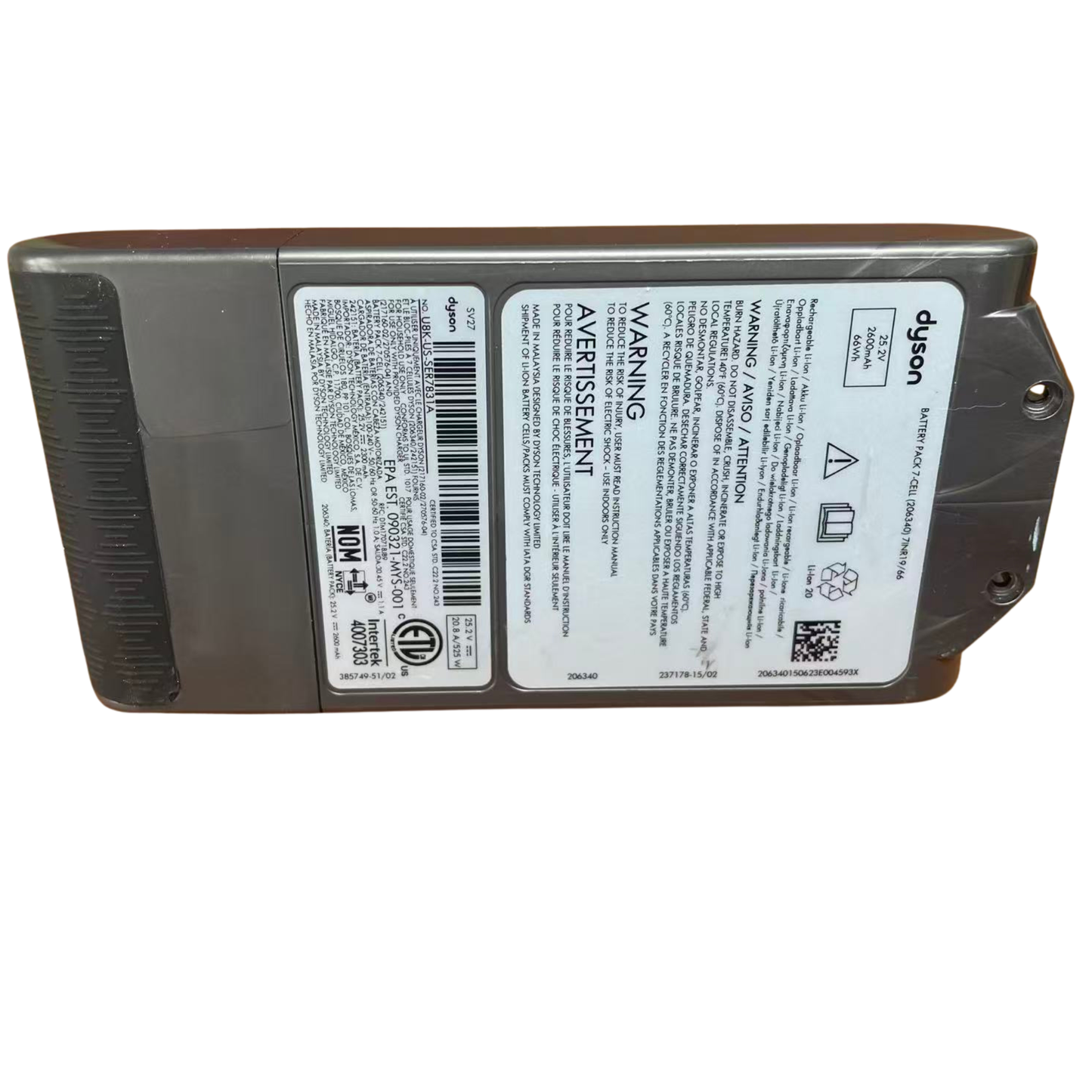Genuine Dyson V10 Battery (SV12 / SV27) - Like New 98%+ Health | Tested 5-Min Max Mode Performance