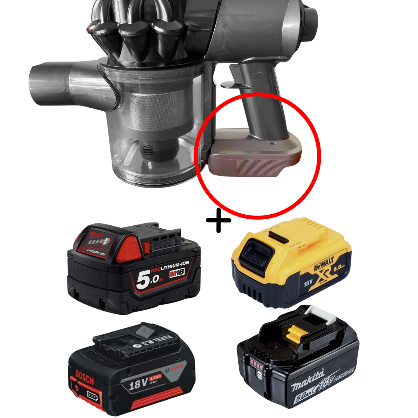 Dyson V6 V7 V8 Battery Adapter For Makita Milwaukee Dewalt Bosch 18V Battery Convert